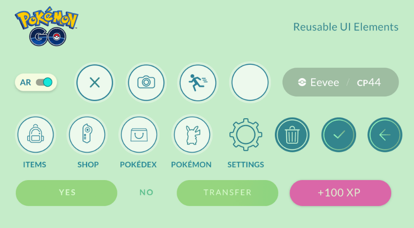 Pokemon Go Mobile UI Elements