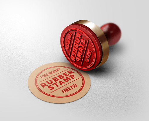 Rubber Stamp Logo Mockup