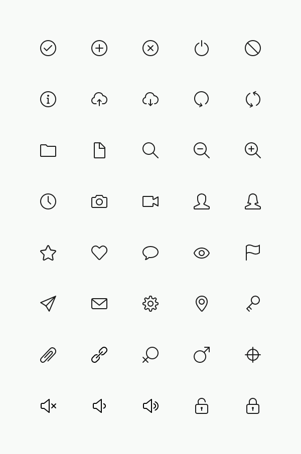 Simple Line Icons Set Vol 1