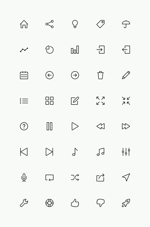 Simple Line Icons Set Vol 2