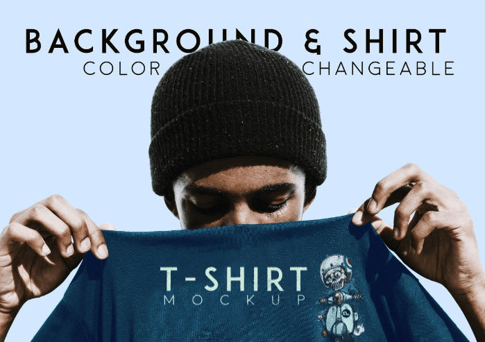 T-Shirt Mockup With Model Free PSD