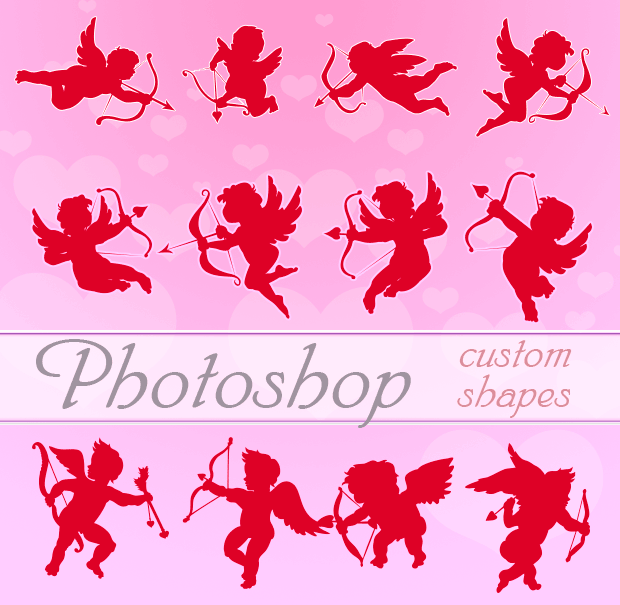 Valentine Cupids Photoshop Custom Shapes