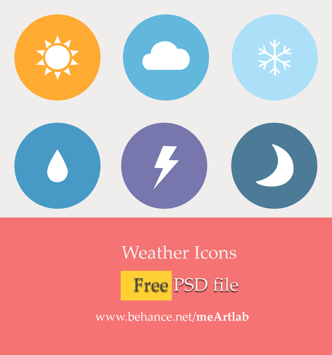 Weather icons Free PSD
