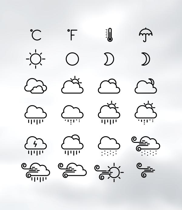 Weather Line Icons Design